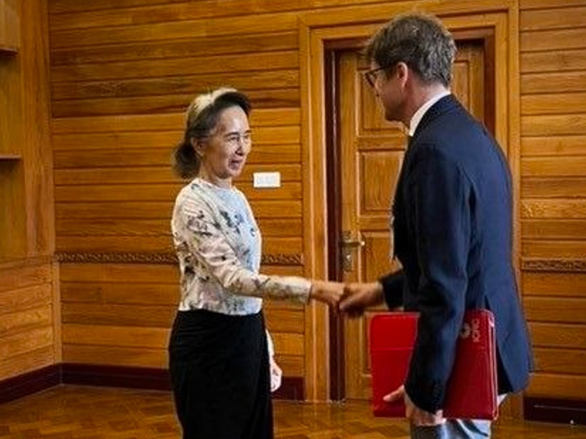 Image linked from the original feed: Myanmar's detained former leader Aung San Suu Kyi has rare meeting with International Red Cross