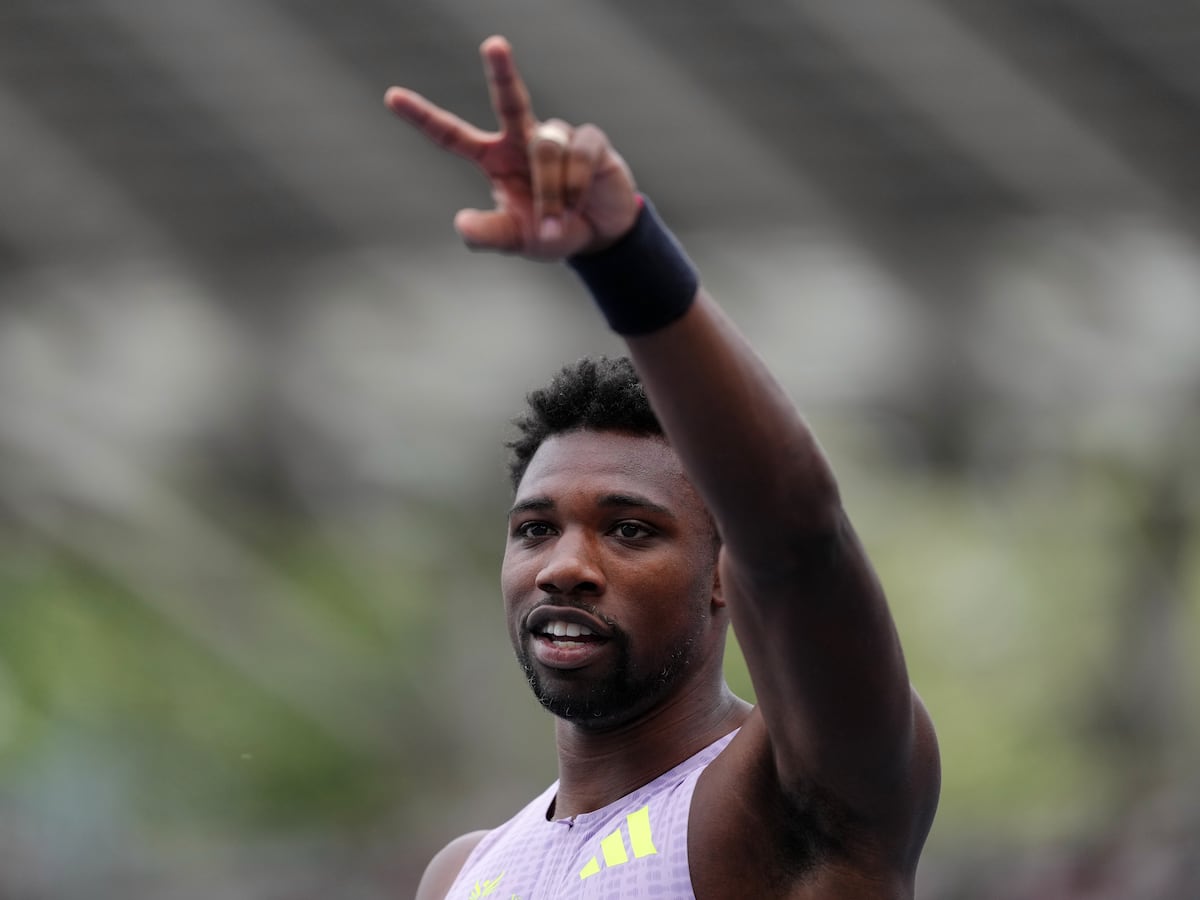 Image linked from the original feed: Sha’Carri Richardson and Noah Lyles cruise through 1st round of 100 meters at US track championships