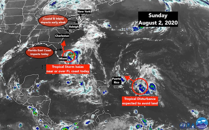 Norcross: Tropical Storm Isaias is past Broward, moving north toward ...