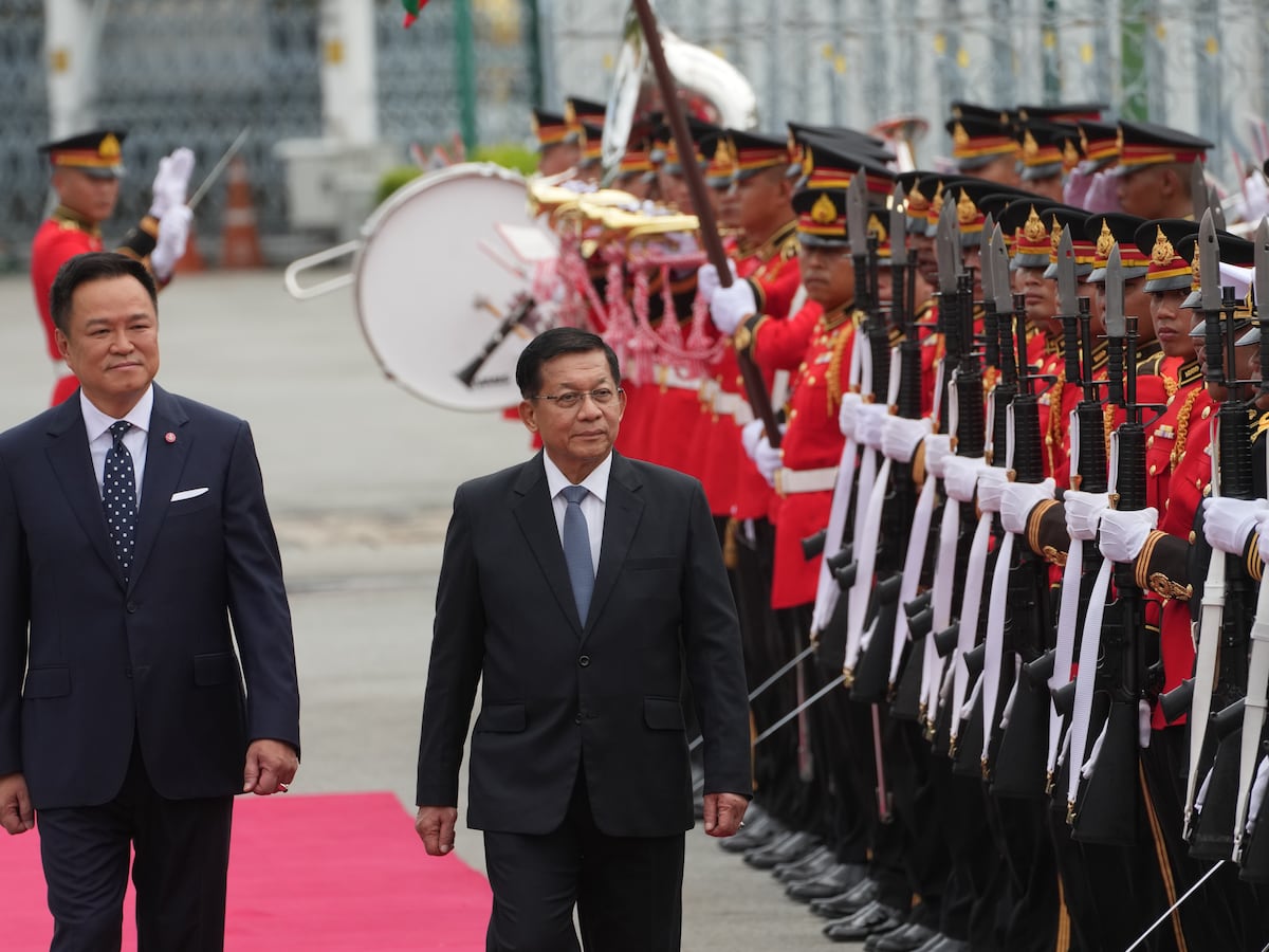Image linked from the original feed: Leader of Myanmar's military-backed government arrives in Thailand seeking political legitimacy