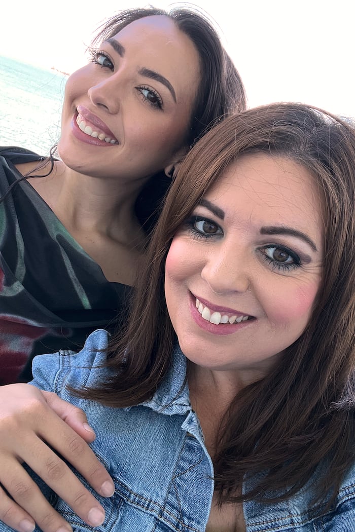 This photo provided by Kristin Cole shows Ashley Garibay, left, with her mother, Sabrina Garibay, right, on July 6, 2026, while on a cruise. (Sabrina Garibay/Kristin Cole via AP) (Sabrina Garibay) (Sabrina Garibay/Kristin Cole via AP)
