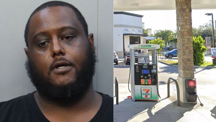 Man faces 6 charges after video shows gunpoint threat at Miami gas station