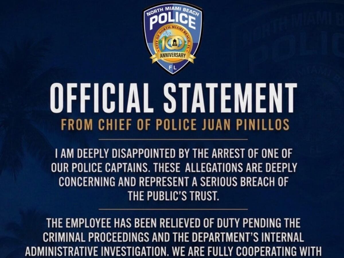 North Miami Beach Police Captain Arrested on Video Voyeurism Charge