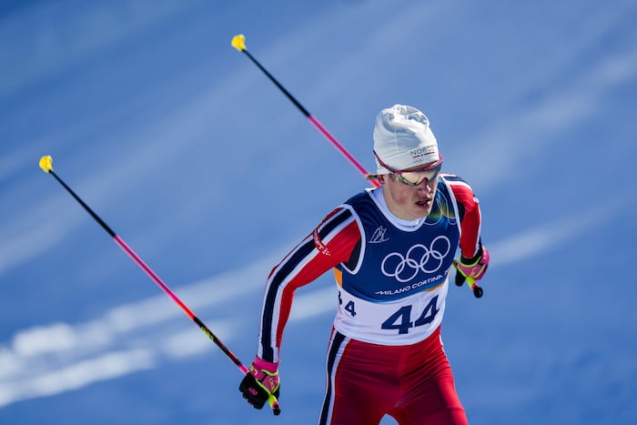 Norway’s Klaebo makes history on skis, ties all-time Winter Olympics gold record