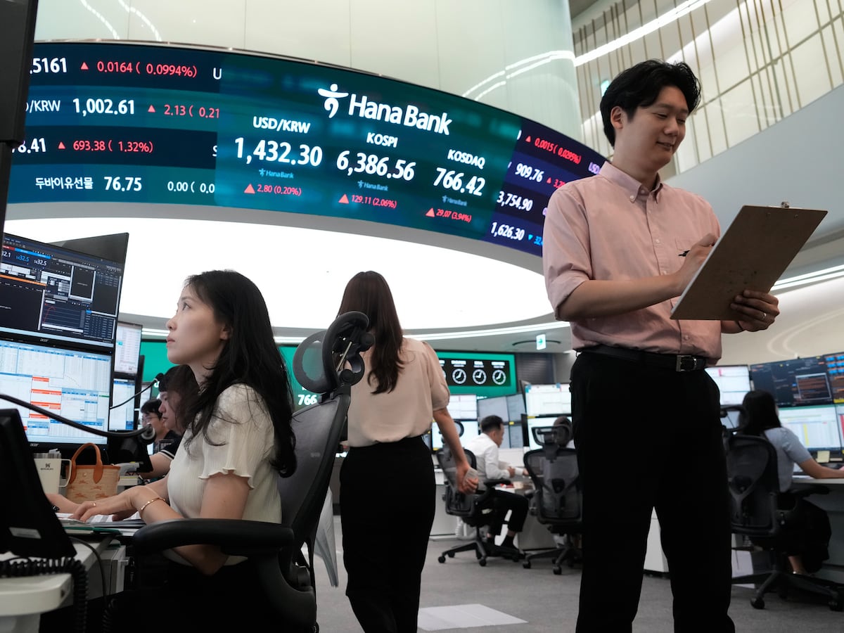 Image linked from the original feed: Asian shares mostly dip after US stocks rally