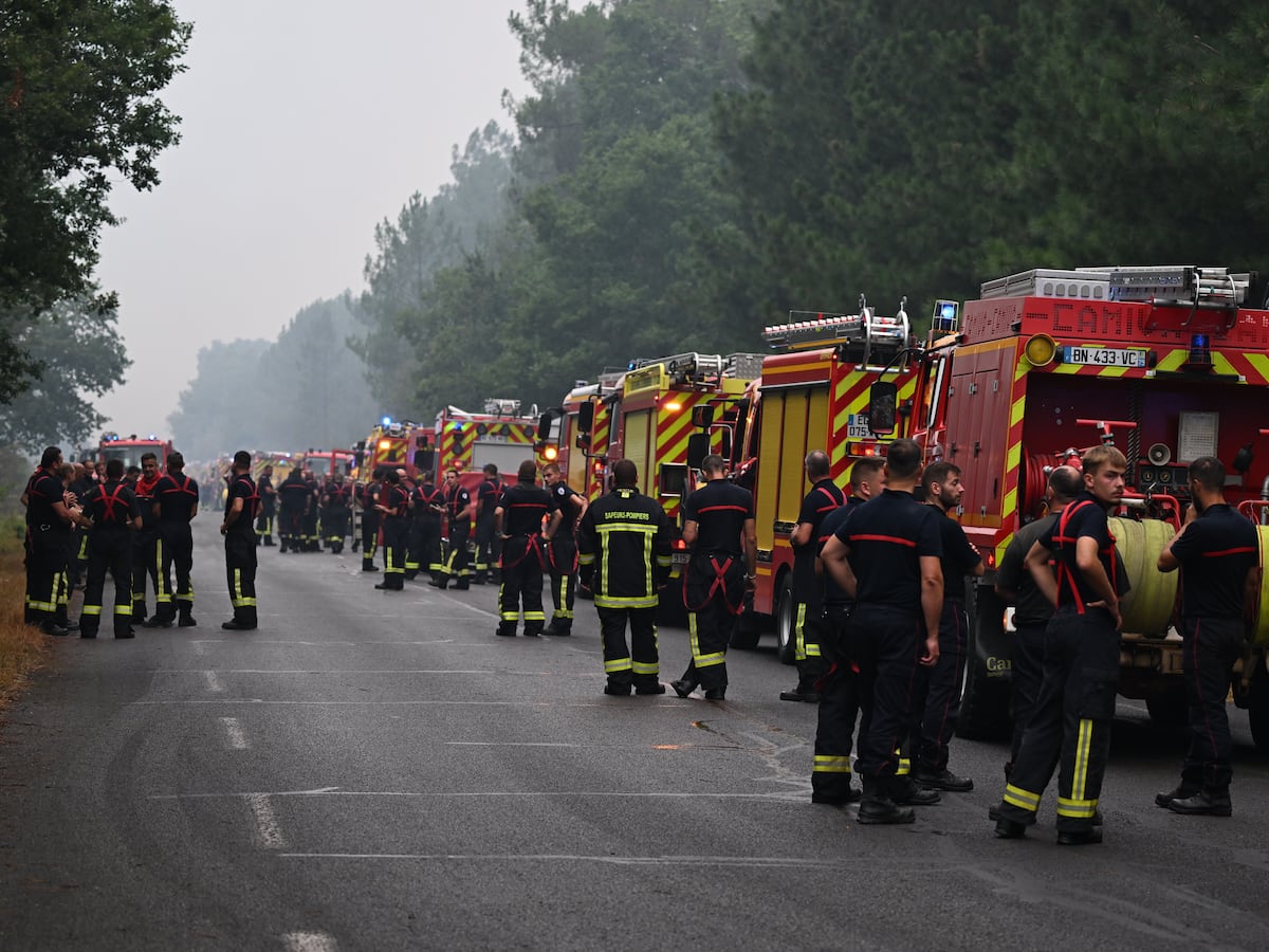 Image linked from the original feed: A quarter-million people flee their homes in France and Spain as wildfires burn
