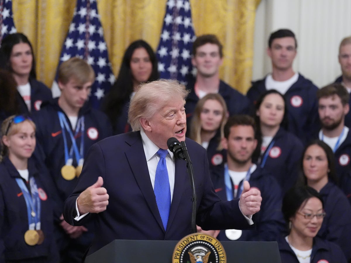 Image linked from the original feed: Trump celebrates US Winter Olympians and Paralympians at the White House