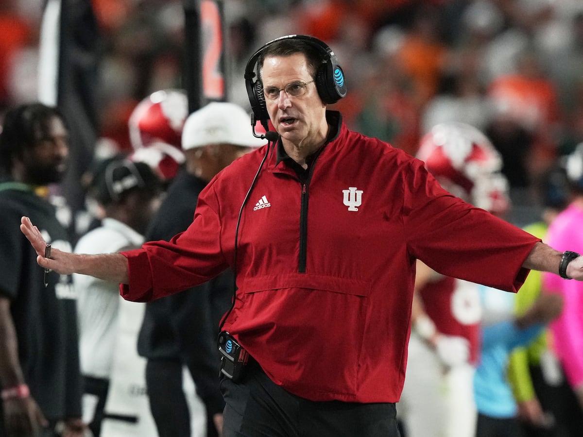 Image linked from the original feed: Indiana's Curt Cignetti is 'stalking complacency' as Hoosiers get ready to begin their title defense