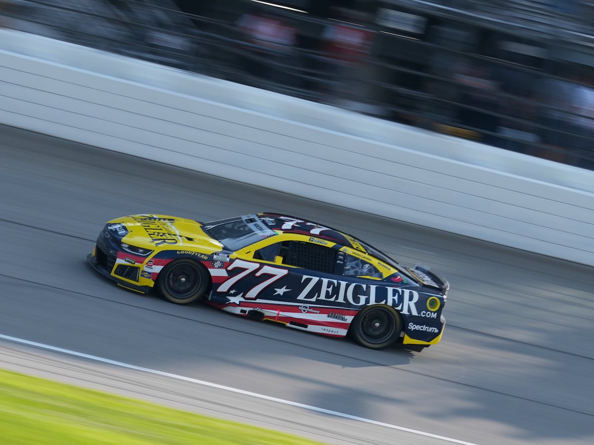 Image linked from the original feed: Carson Hocevar uses late qualifying run to bump his way into top starting spot for the Brickyard 400