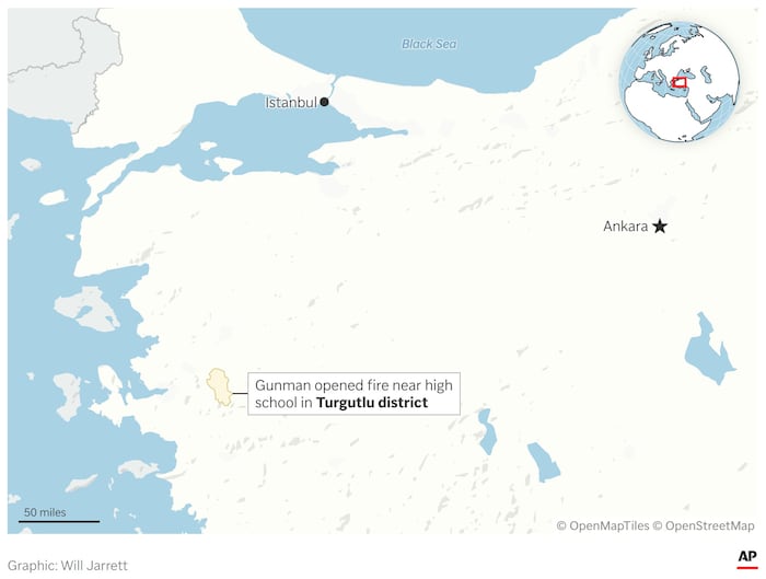 Shooter opens fire near a high school in Turkey, wounding at least 11