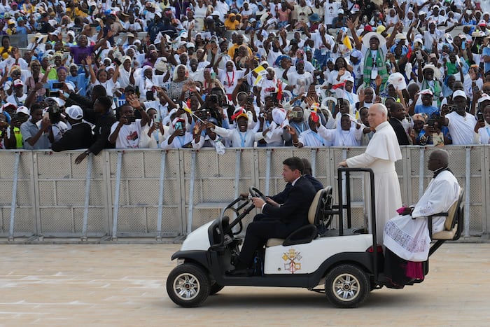 Pope prays at Catholic shrine in Angola that was a center of African slave trade