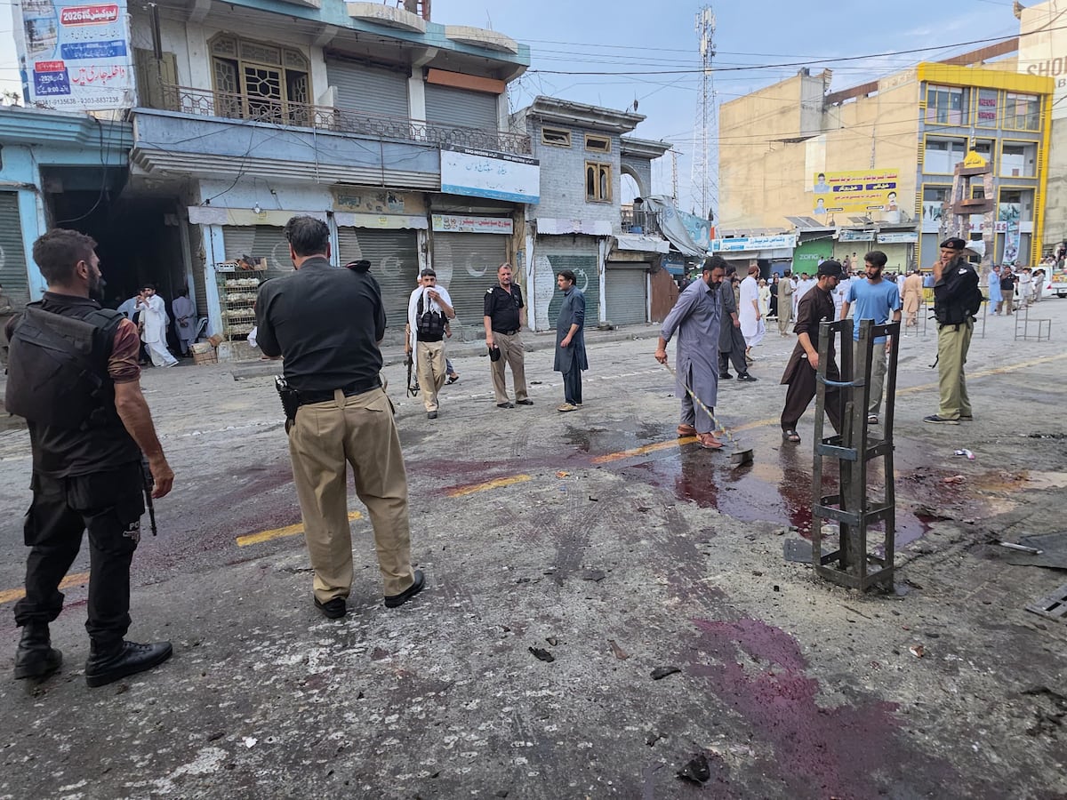 Image linked from the original feed: A suicide bomber strikes an anti-militant rally in northwestern Pakistan, killing at least 14