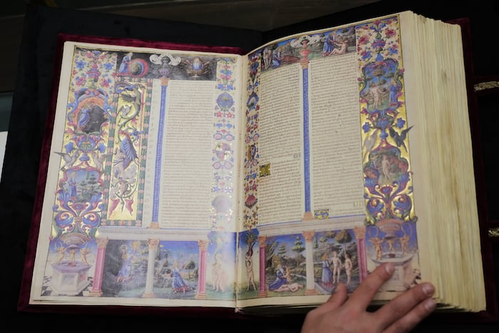 Bible described as the ‘Mona Lisa of illuminated manuscripts’ goes on display in Rome