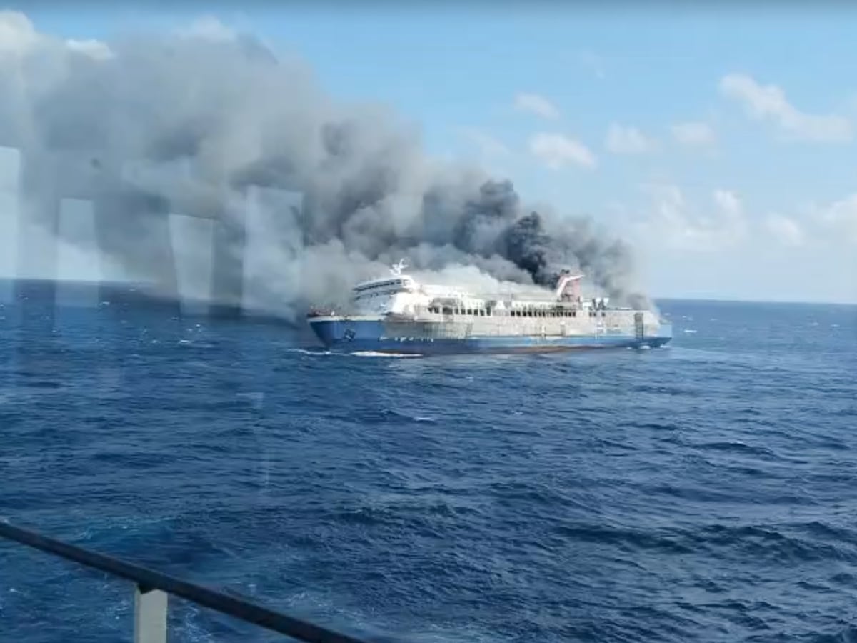 Image linked from the original feed: A blaze on an Indonesian passenger ferry leaves at least 5 dead and dozens missing