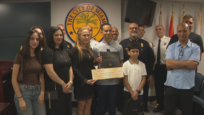 Miami police honor heroic teen with life-changing surprise