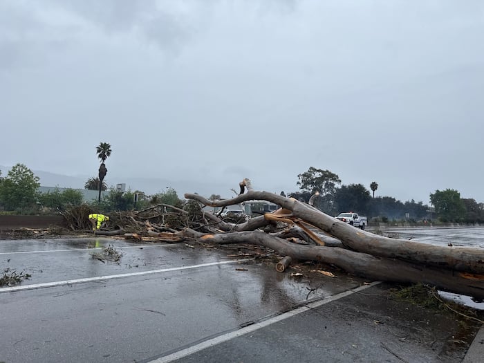 California walloped by winter storm with high winds and heavy rain and snow