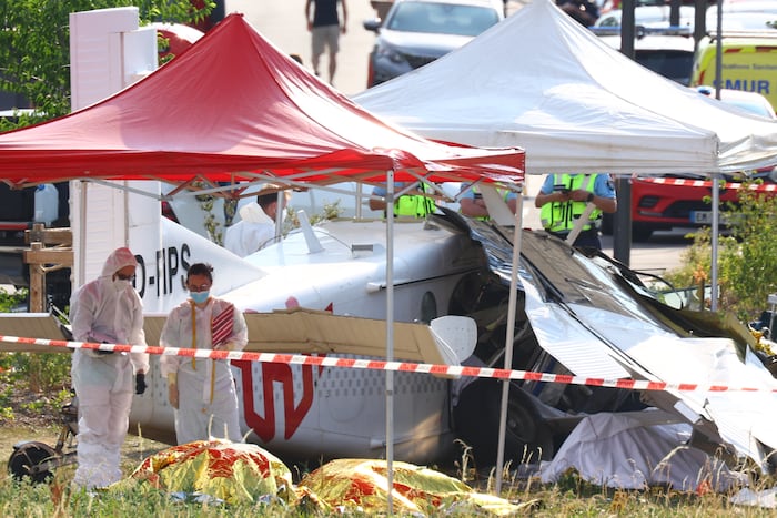 A skydiving plane crashes in northeastern France, killing all 11 people on board