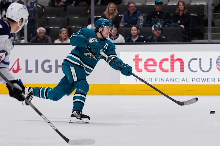 Macklin Celebrini joins Gretzky, Crosby with hat trick in Sharks' overtime win