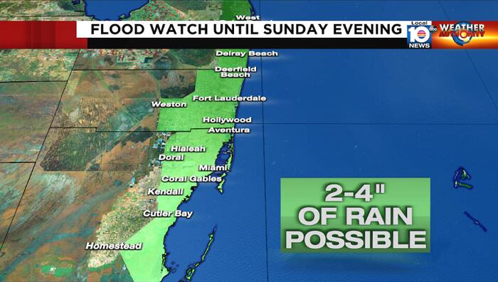 South Florida flood watch continues into wet weekend
