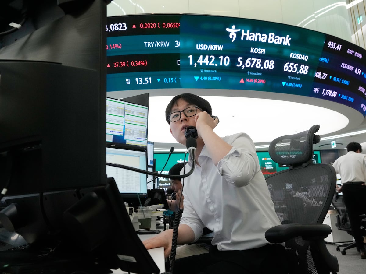 Image linked from the original feed: South Korea’s Kospi index jumps more than 16% on a surge of chipmaking stocks