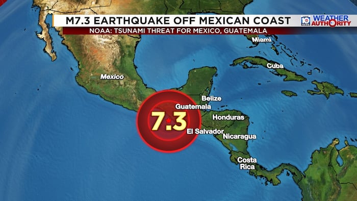 Magnitude 7.3 earthquake strikes off Mexico's Pacific coast, prompts tsunami threat