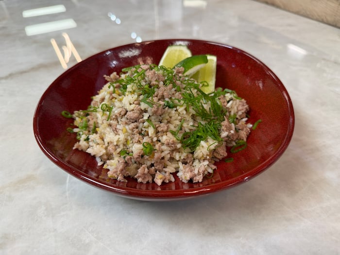 Coconut Rice with Pork & Scallions