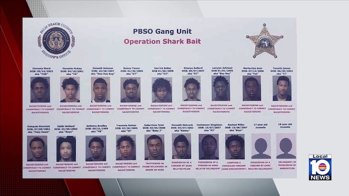 Palm Beach deputies announce 20 arrests over Belle Glade gang