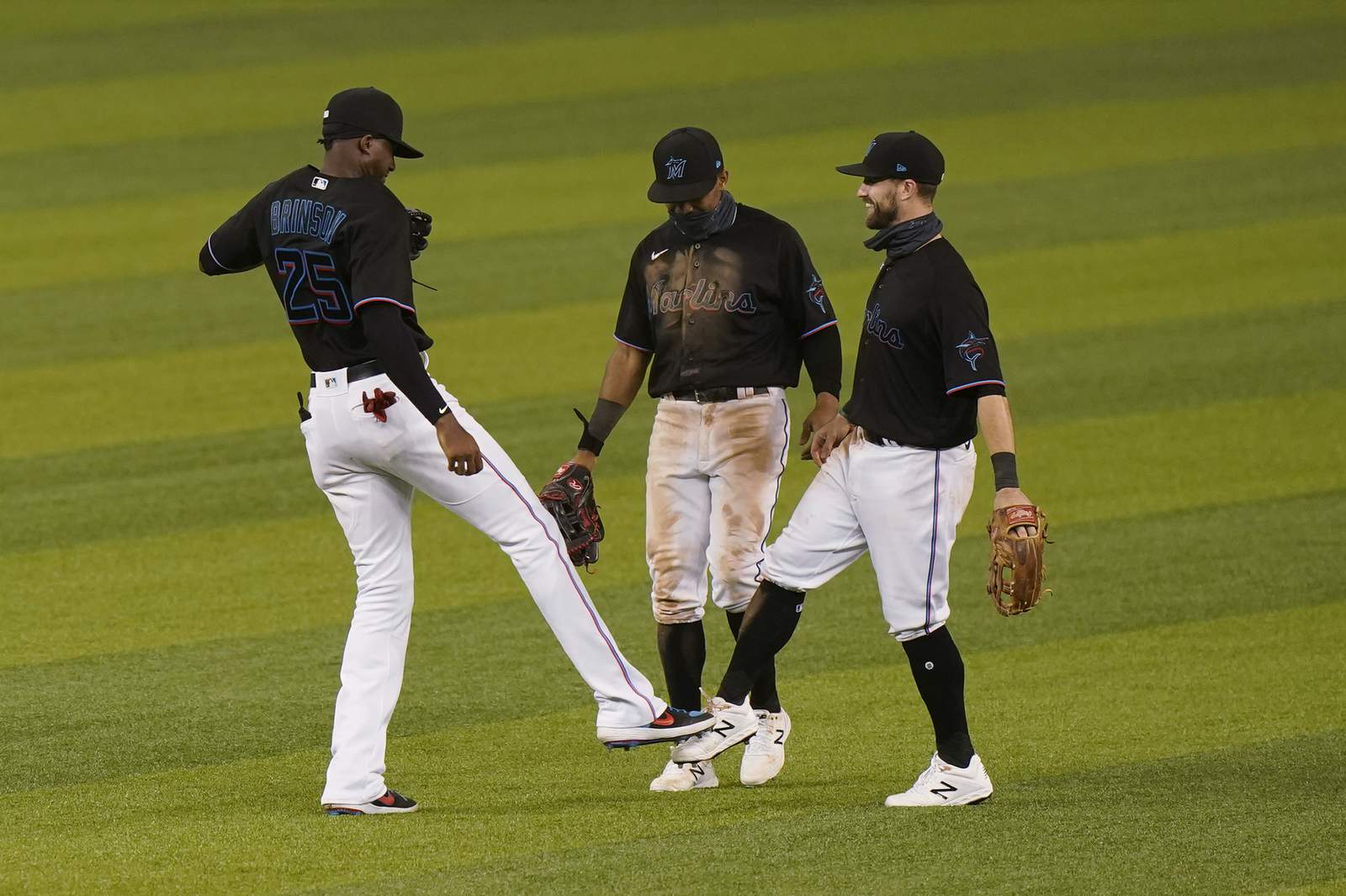Marlins win virus-delayed home opener, beat Braves 8-2