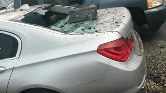 Car damaged by nearby lightning strike in Miami