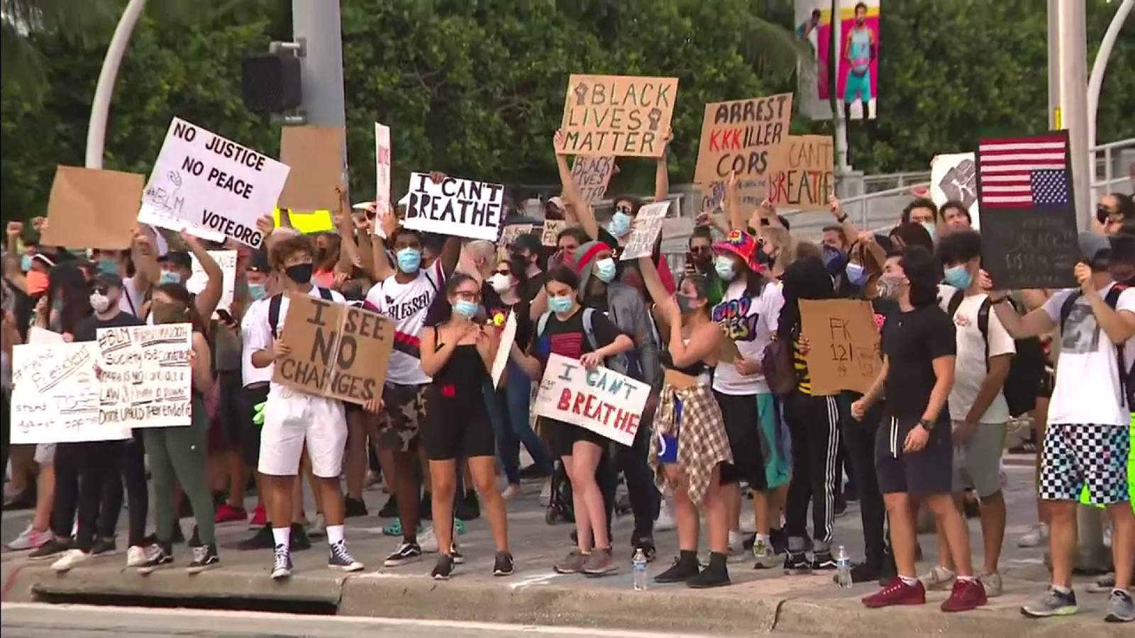 Protest against police brutality continued in downtown Miami, ended peacefully