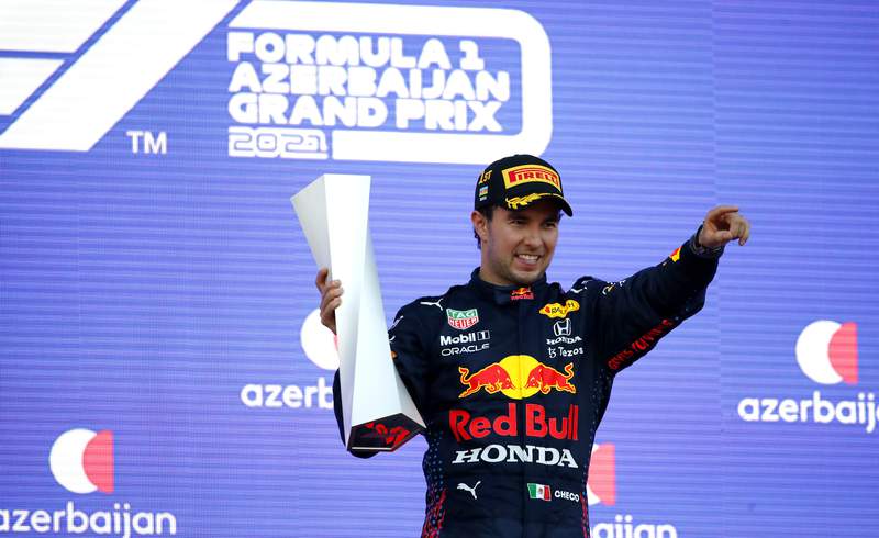 Pérez wins Azerbaijan GP after Verstappen crashes from lead